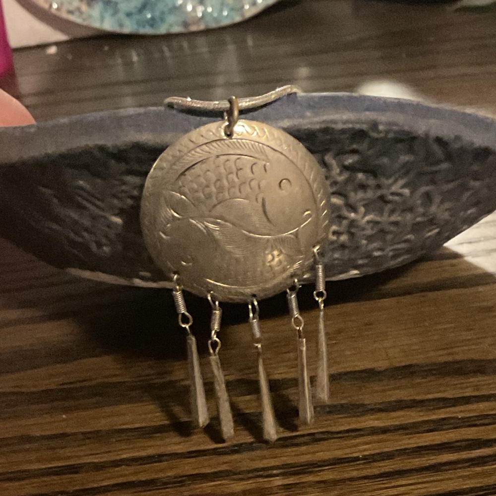 Vintage Sterling Silver Harmony Pendant with Dangling Charms Necklace Included